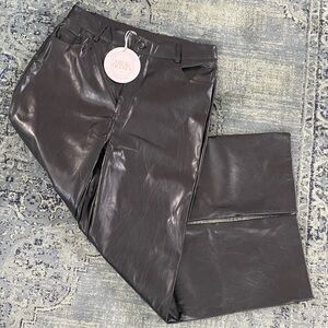 Black Vegan Leather Pants L